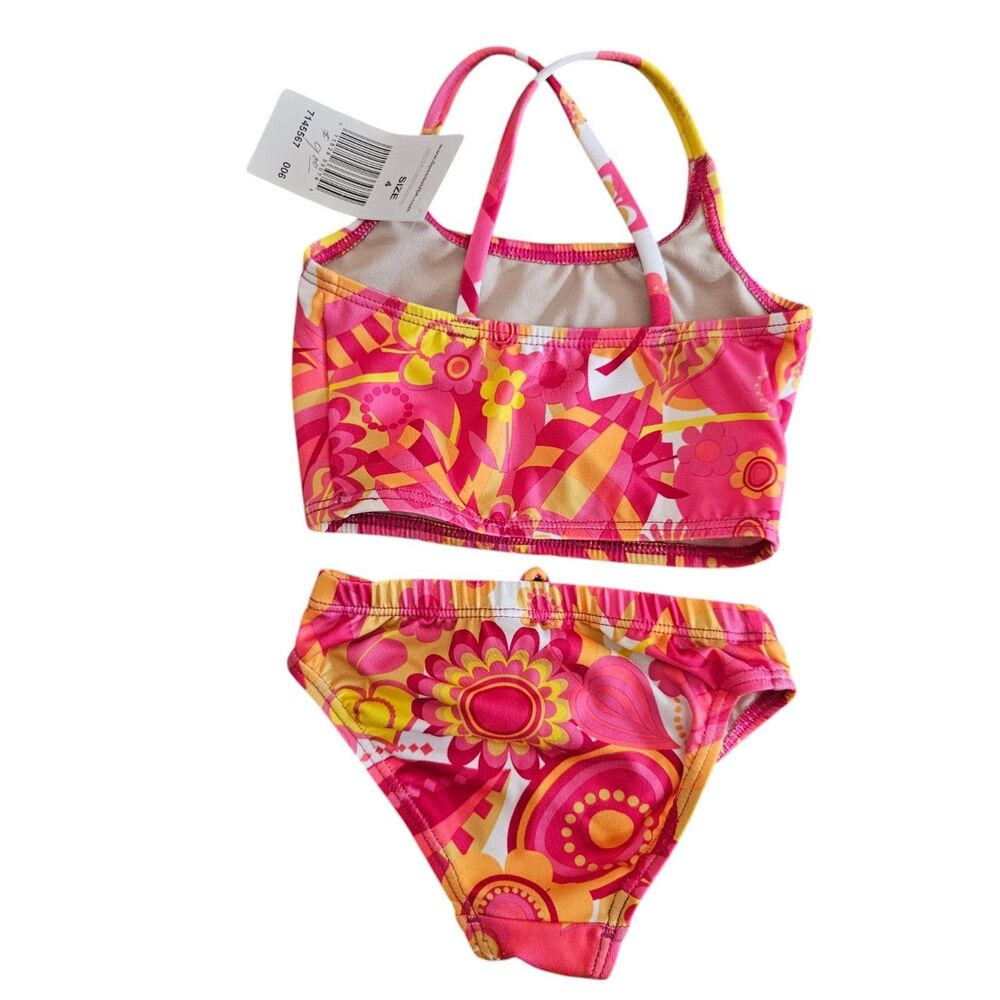 NWT 3 Speedo Girls Swimsuits Size 4 One Piece Two Piece Y2K Vintage Deadstock - Picture 8 of 13